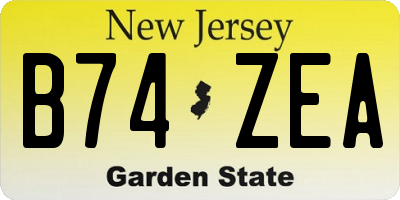 NJ license plate B74ZEA