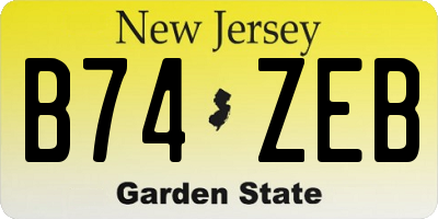 NJ license plate B74ZEB