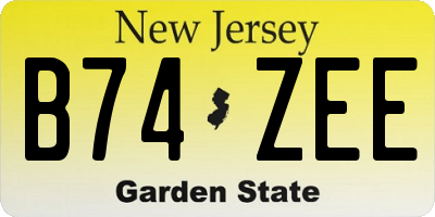 NJ license plate B74ZEE