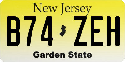 NJ license plate B74ZEH