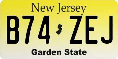 NJ license plate B74ZEJ