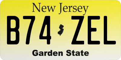 NJ license plate B74ZEL