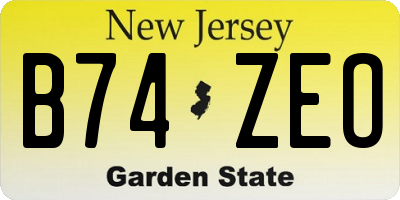 NJ license plate B74ZEO