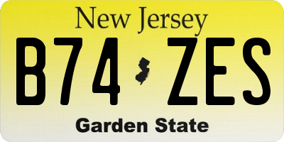 NJ license plate B74ZES