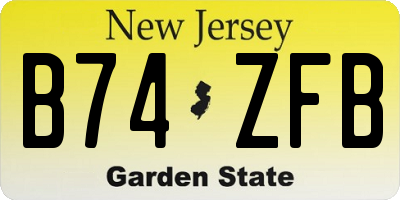 NJ license plate B74ZFB