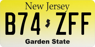 NJ license plate B74ZFF