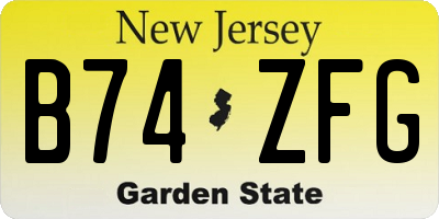 NJ license plate B74ZFG