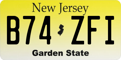 NJ license plate B74ZFI