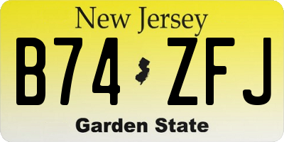 NJ license plate B74ZFJ