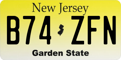 NJ license plate B74ZFN