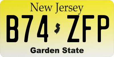NJ license plate B74ZFP