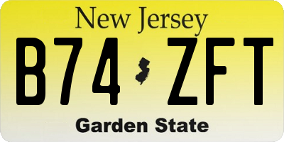 NJ license plate B74ZFT