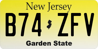 NJ license plate B74ZFV
