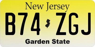 NJ license plate B74ZGJ