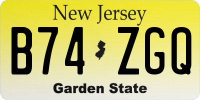 NJ license plate B74ZGQ