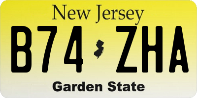 NJ license plate B74ZHA