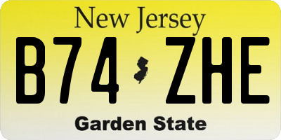 NJ license plate B74ZHE