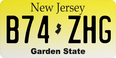 NJ license plate B74ZHG