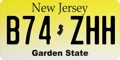 NJ license plate B74ZHH
