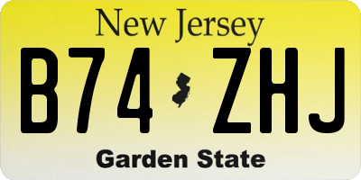 NJ license plate B74ZHJ