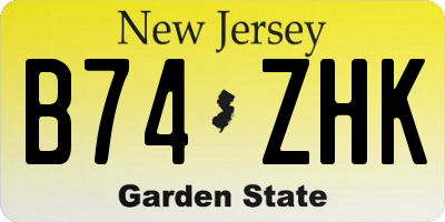 NJ license plate B74ZHK