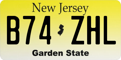 NJ license plate B74ZHL