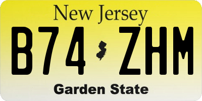 NJ license plate B74ZHM