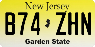 NJ license plate B74ZHN
