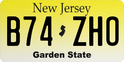 NJ license plate B74ZHO