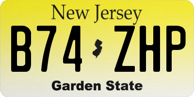 NJ license plate B74ZHP