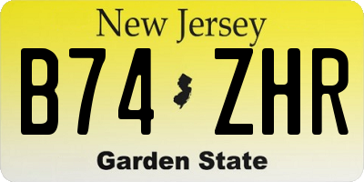 NJ license plate B74ZHR