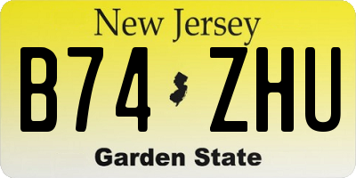 NJ license plate B74ZHU