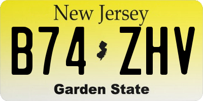 NJ license plate B74ZHV