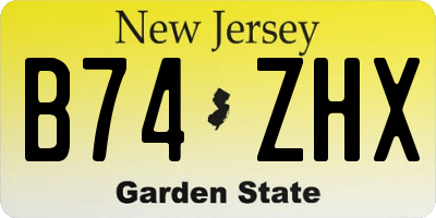 NJ license plate B74ZHX