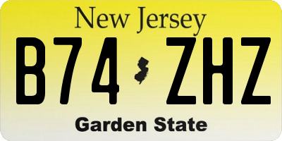 NJ license plate B74ZHZ