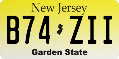 NJ license plate B74ZII