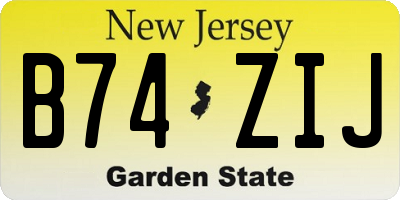 NJ license plate B74ZIJ