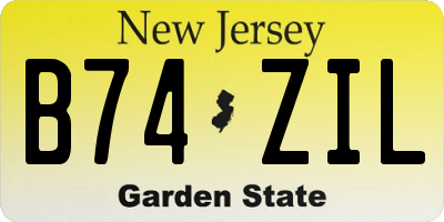 NJ license plate B74ZIL