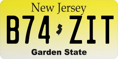 NJ license plate B74ZIT
