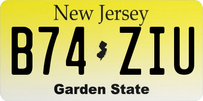 NJ license plate B74ZIU