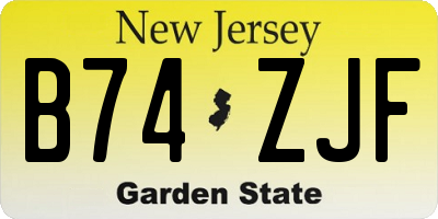 NJ license plate B74ZJF