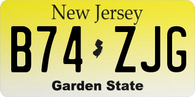 NJ license plate B74ZJG