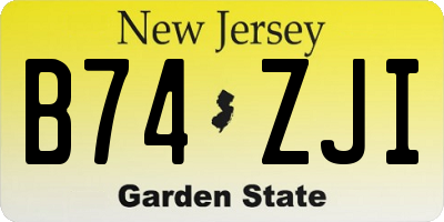 NJ license plate B74ZJI