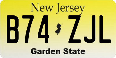 NJ license plate B74ZJL