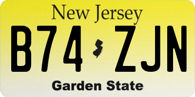 NJ license plate B74ZJN