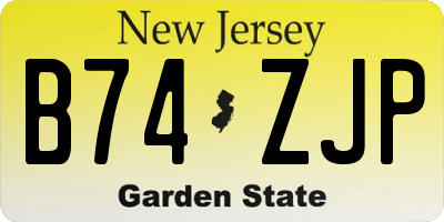 NJ license plate B74ZJP