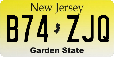 NJ license plate B74ZJQ
