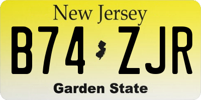 NJ license plate B74ZJR