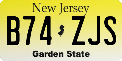 NJ license plate B74ZJS