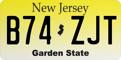 NJ license plate B74ZJT